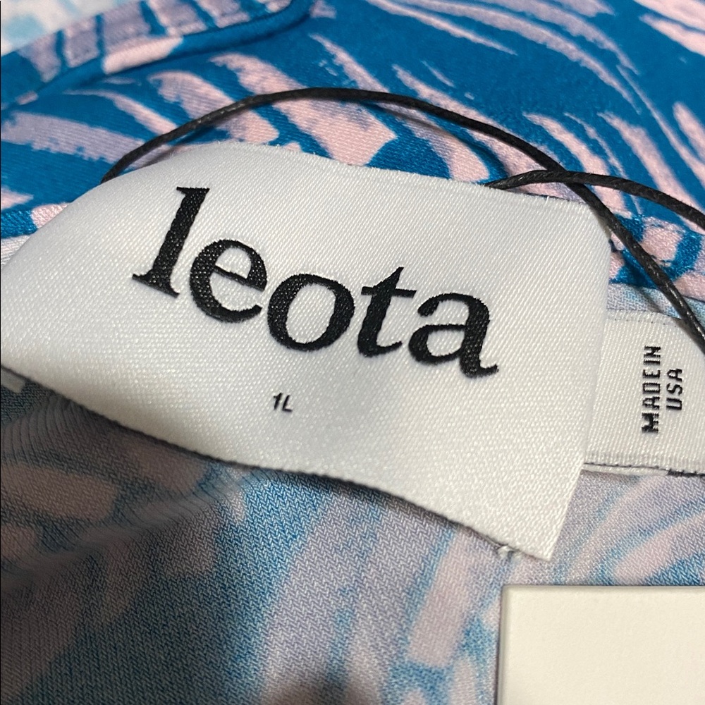 Leota turquoise green & pink & gray one shoulder top blouse shirt size 14 / 16 - Picture 12 of 16